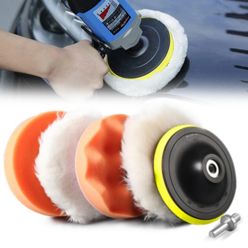3/4/5 Cal wiertarka samochodowa polerka wełniana gąbka do polerowania samochodu zestaw podkładek wielokrotnego użytku maszyna do polerowania podkładki woskowe polerowanie woskowanie czyste polskie