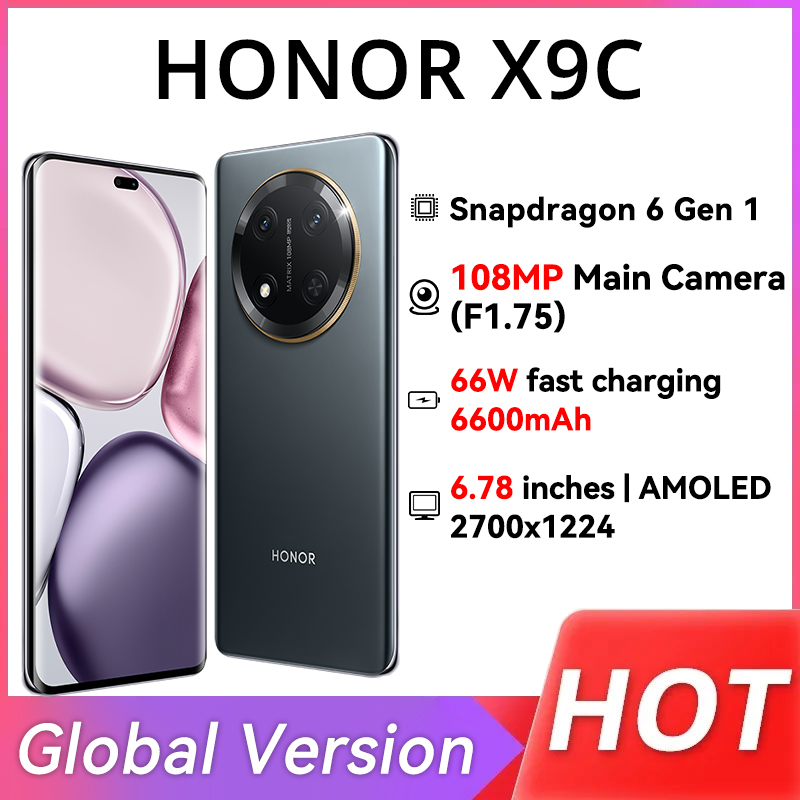 Global Version HONOR X9c  5G Mobile Phone 6600 mAh Battery 6.78 Inches 120 Hz AMOLED Drop-Resistant Display 108MP Main Camera
