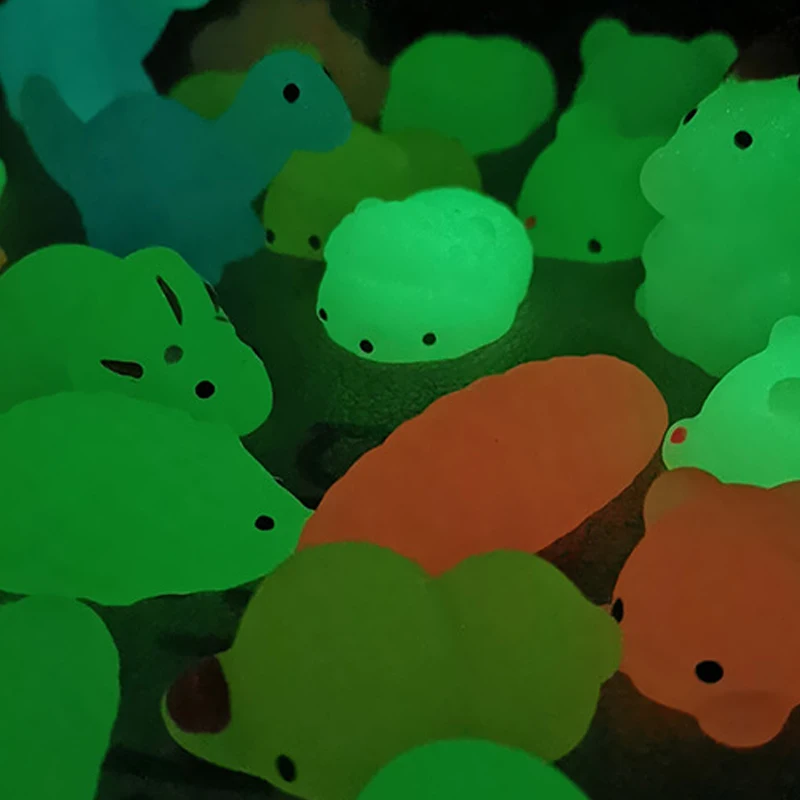 Fidget Mochi Squishy สัตว์เรืองแสงใน Dark ความเครียดบรรเทาของเล่นสําหรับเด็กปาร์ตี้โปรดปรานห้องเรียนรางวัล Sensoriales Para Autista