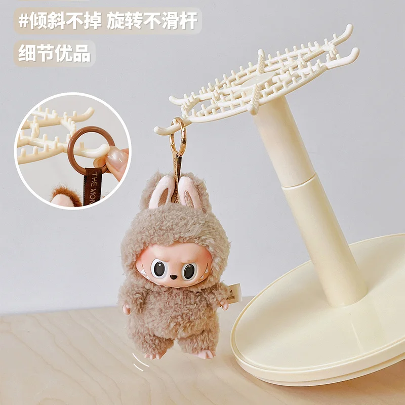 2024, neue Labubu-Anhänger-Displaybox, drehbar, transparent, Labubu-Plüschpuppenfigur, Blindbox, Aufbewahrung, Ausstellungsstand, Mädchen-Geschenke