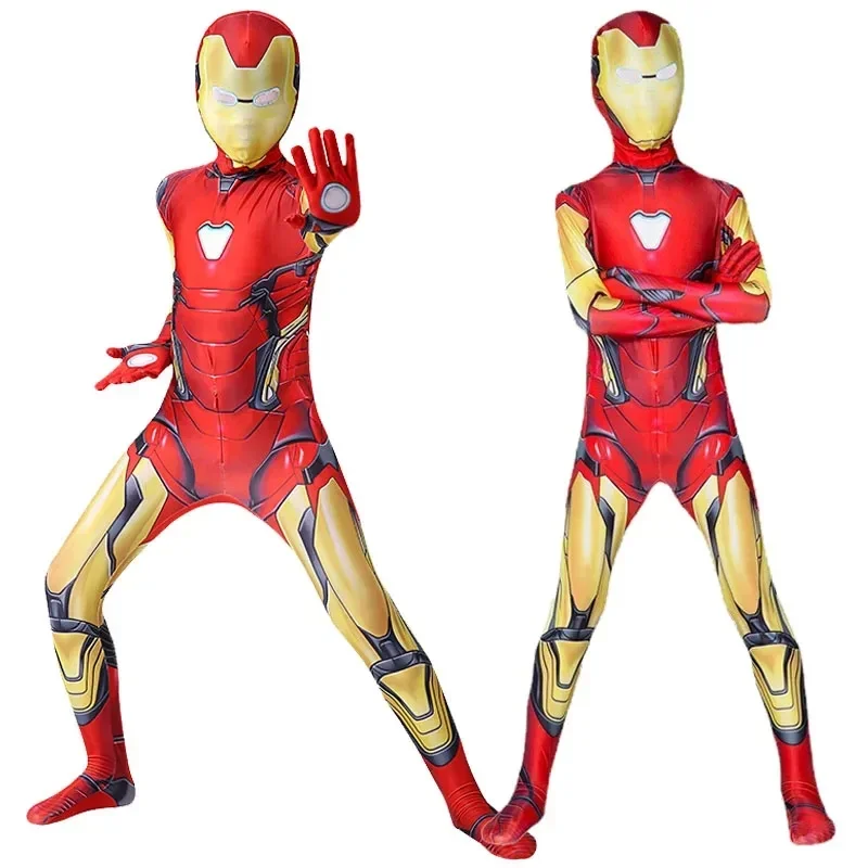 2025 Anime Iron Man Cosplay disfraz superhéroe Iron Man niños niñas mono capa traje Halloween carnaval disfraces monos