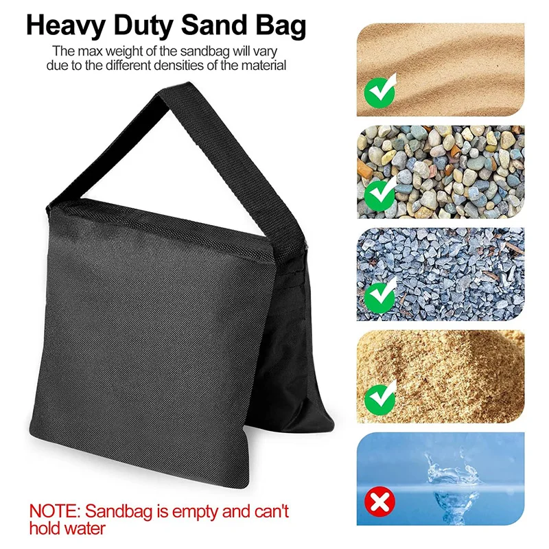 Bolsa de agua negra, bolsa de peso, sacos de arena, fondo de fotografía pesado, soporte de fondo, estudio fotográfico, brazo de pluma, trípode voladizo