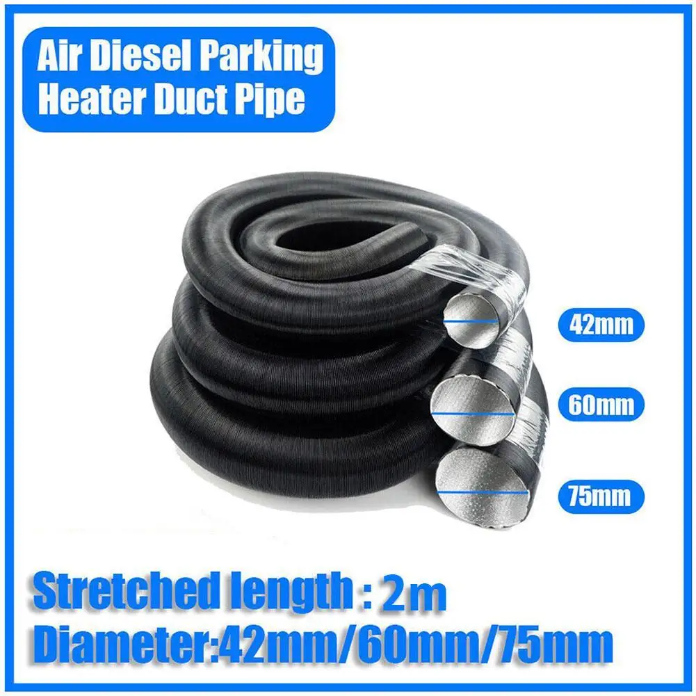 Tubo de conducto de calentador de estacionamiento de aire, manguera para Eberspacher Webasto, tubo de papel de aluminio, 42mm, 60mm, 75mm de diámetro