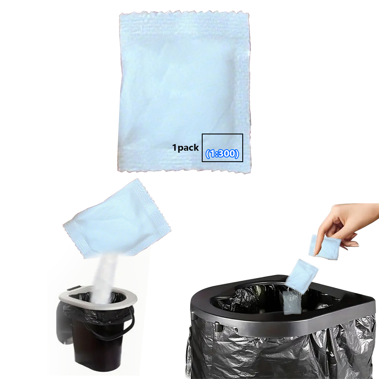 No need to unpack-[Portable | Stool Absorbent] Outdoor portable toilet, bagged camping toilet paper, outdoor convenient.