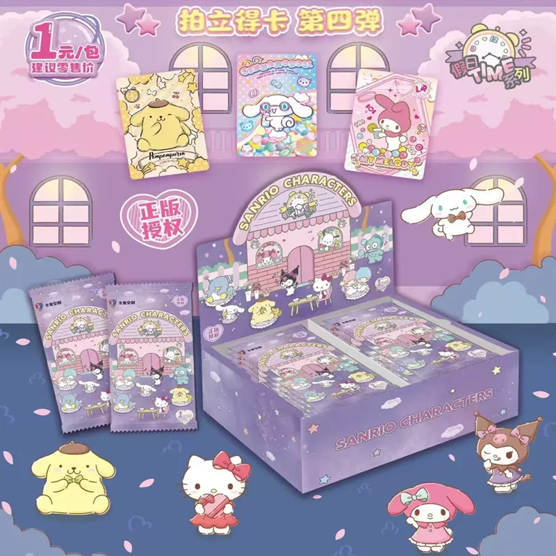 Original sanrio kuromi olá kitty cartão brilhante dos desenhos animados minha melodia cartas de jogo colecionáveis brinquedo para crianças presente