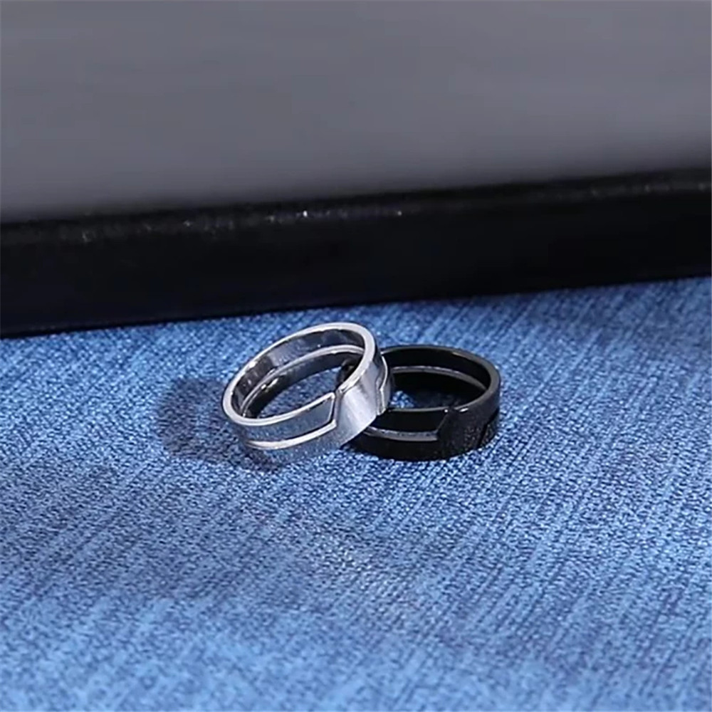 Skyrim Edelstahl-Ring für Männer und Frauen, schwarz, minimalistisch, lässig, Fingerringe 2025, Paarschmuck, Hochzeitsgeschenk für Liebhaber
