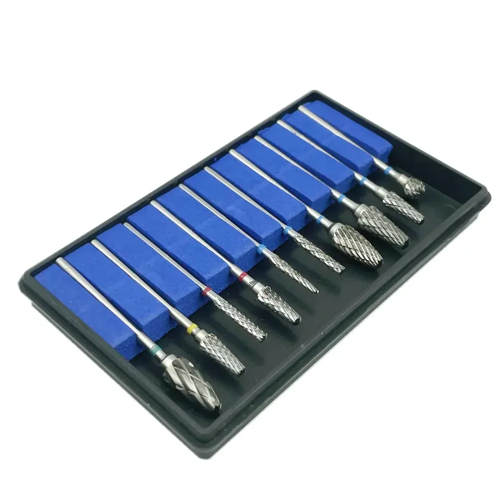 10 teile/satz Dental HP Hartmetall Cutter KIT Dental Burs Bohrer Wolfram Stahl Material 2,35mm