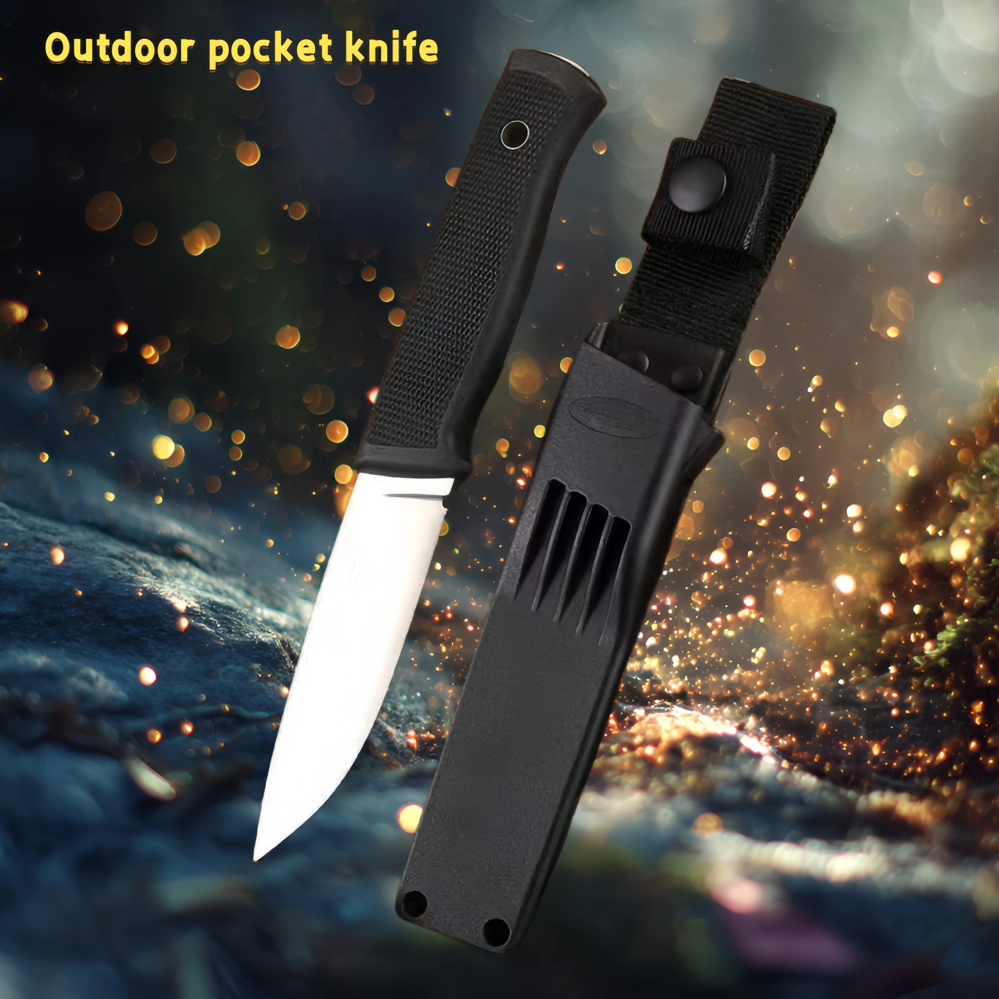 High Hardness Protable Fixed Blade Knife Mark 5Cr13Mov Steel ABS Handle With Sheath Kitchen Knives EDC Chef Knife Multi Tool