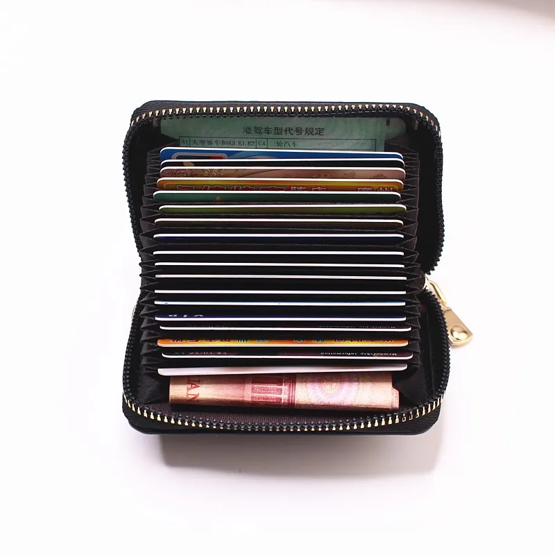 New card holder coin purse women's compact large capacity multi-card slot card holder ultra-thin simple pure color men's driv...