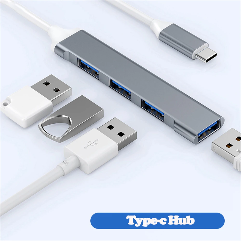 Hub USB 3,0 Hub USB 4 puertos divisor tipo c de alta velocidad 5Gbps para accesorios de ordenador PC concentrador multipuerto 4 puertos USB 3,0 2,0