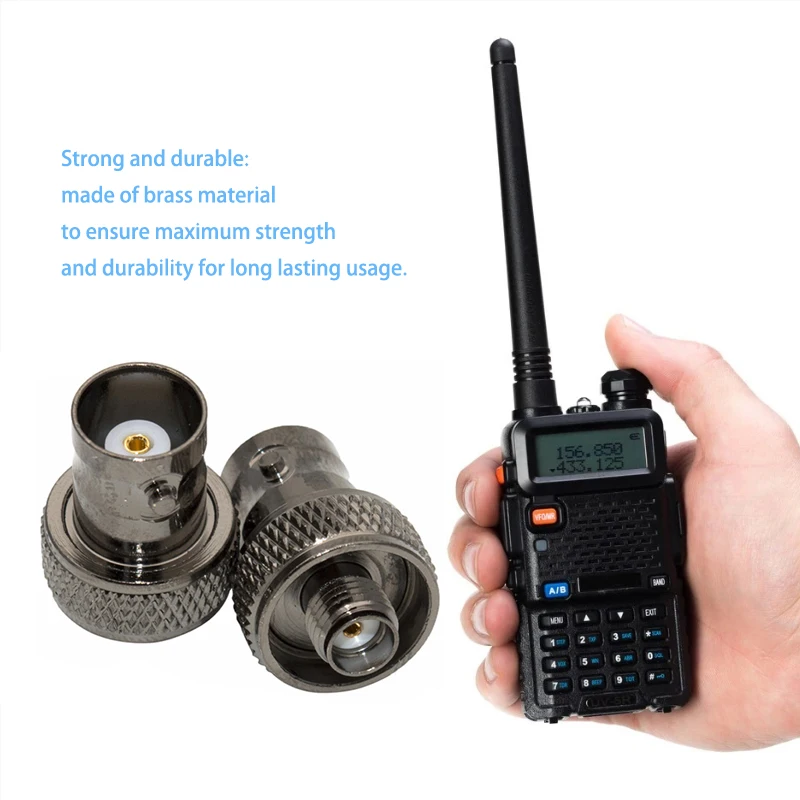 Adaptador de antena para Radio Baofeng, conector BNC hembra a Sma hembra, negro, UV-5R, UV-5RA, UV-5RB, UV-5RC
