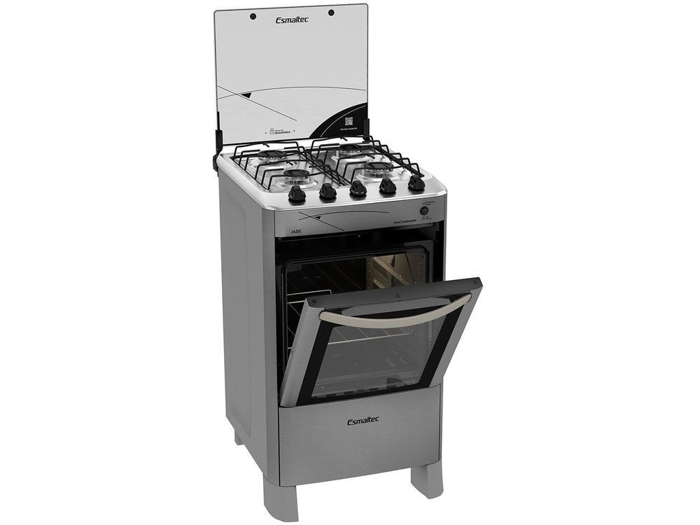 Fogão 4 Bocas Esmaltec Prata Jade - Bivolt