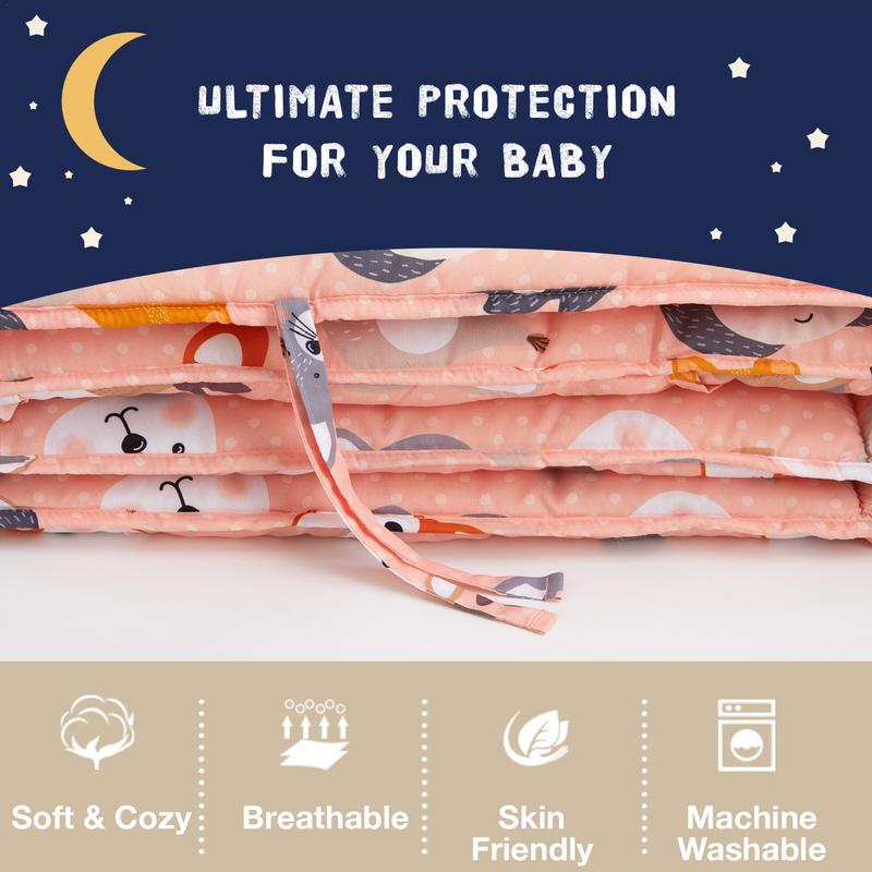 Protector de cama de bebé, almohadillas parachoques de cuna, parachoques de cama de bebé, cama de seguridad para niños y niñas, forro Protector seguro para cuna, 4 lados