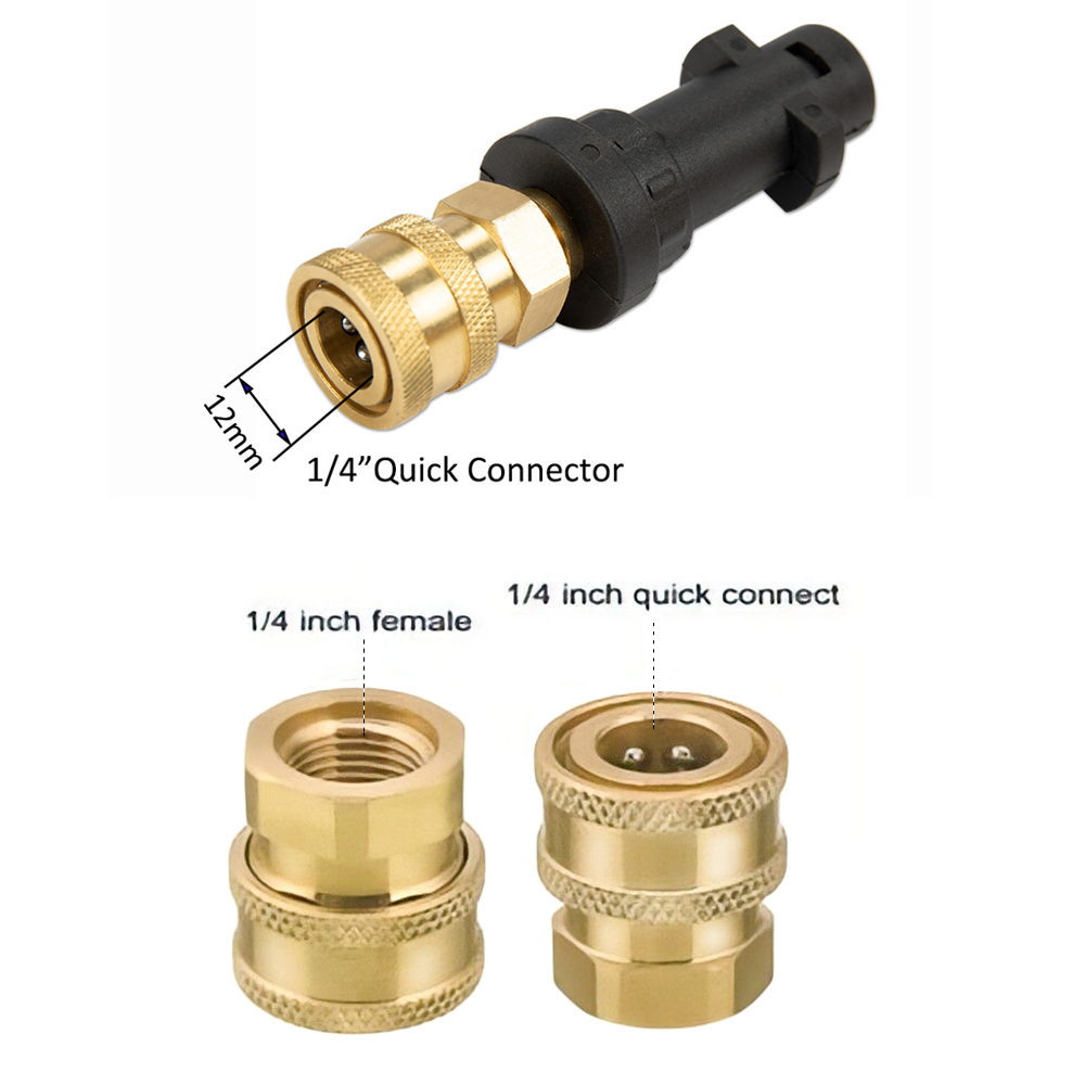 เครื่องฉีดน้ําแรงดันสูง Quick Connector 1/4 "สเปรย์ปืน Lance Bayonet อะแดปเตอร์ 1/4" Quick DISCONNECT Release สําหรับ Karcher