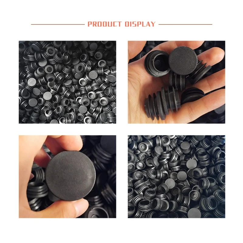 2/4/5/10 pezzi Tappi terminali in plastica nera rotonda Tappi per tubi Inserti per tubi Tappo 10mm 12/13/14/16/19/20/22/25/27/28/30/32-100mm