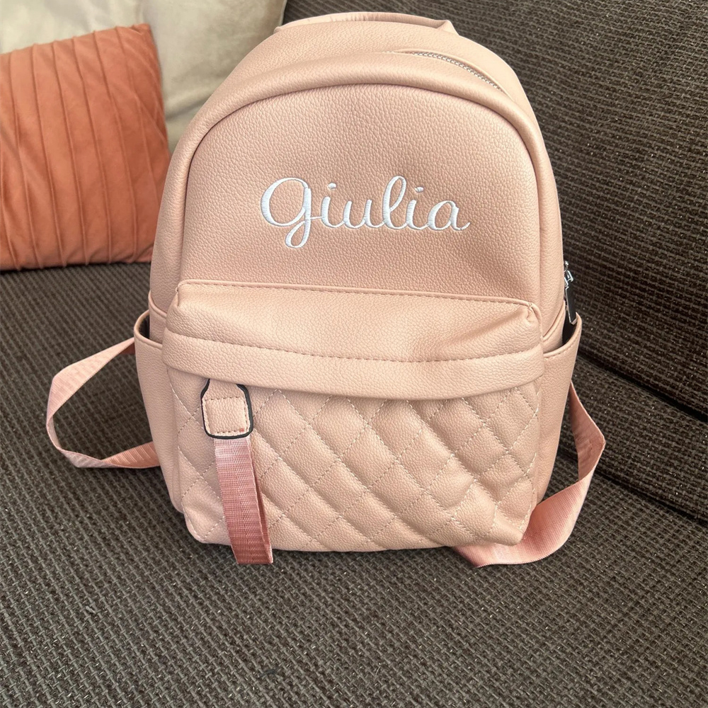 Personalized Name Women's Backpack Custom Name Fashion PU Soft Bag Outdoor Travel Backpacks Girls Casual Backpack with Name