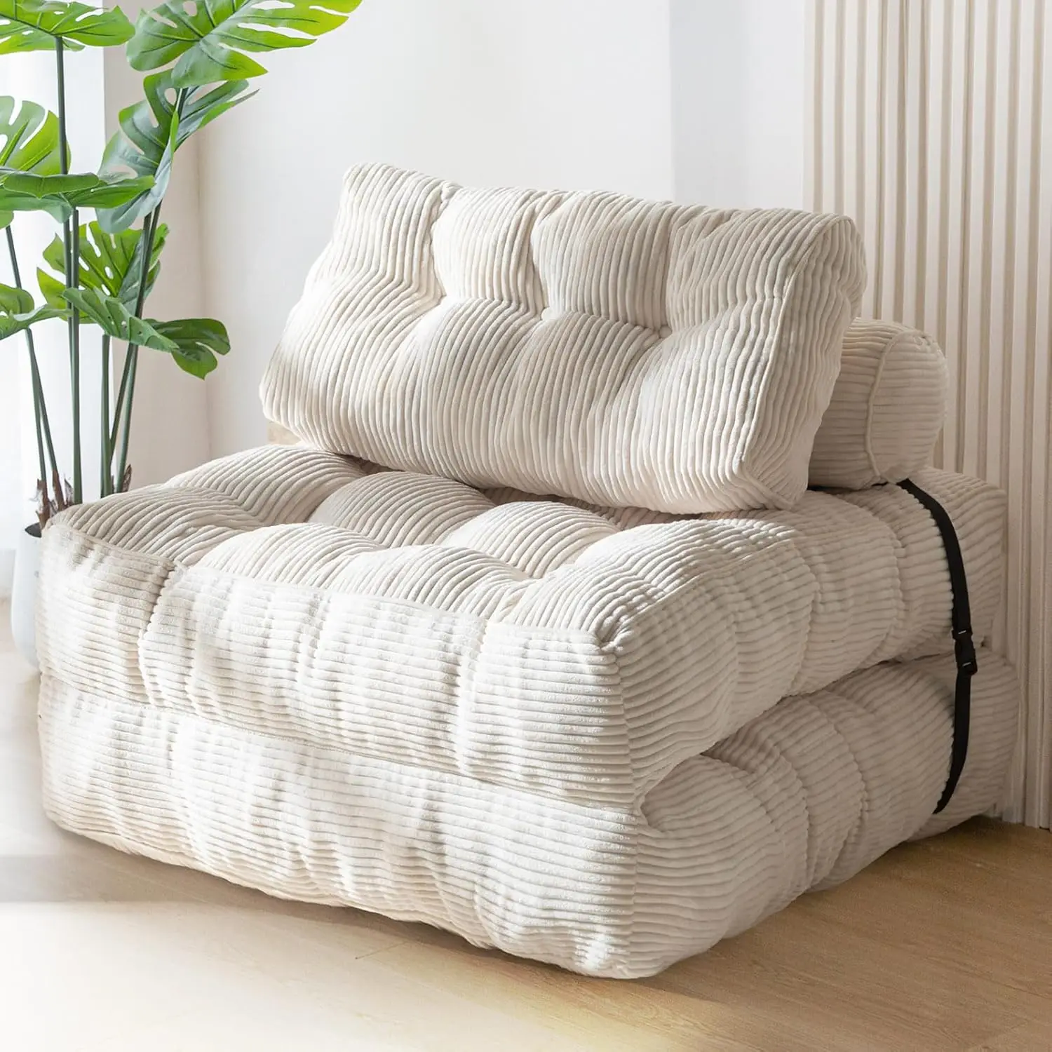 Sofá de compressão a vácuo dobrável simples tecido canto modular piso multi função nordic sala estar quarto decoração