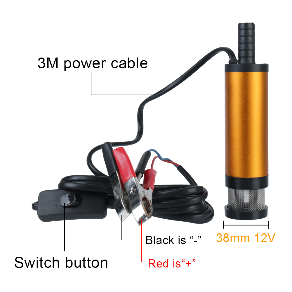 12V 車のオイル交換燃料ポンプ 12L/分電気ディーゼル水ポンプツールスイッチアクセサリー付きボートマリントレーラートラック