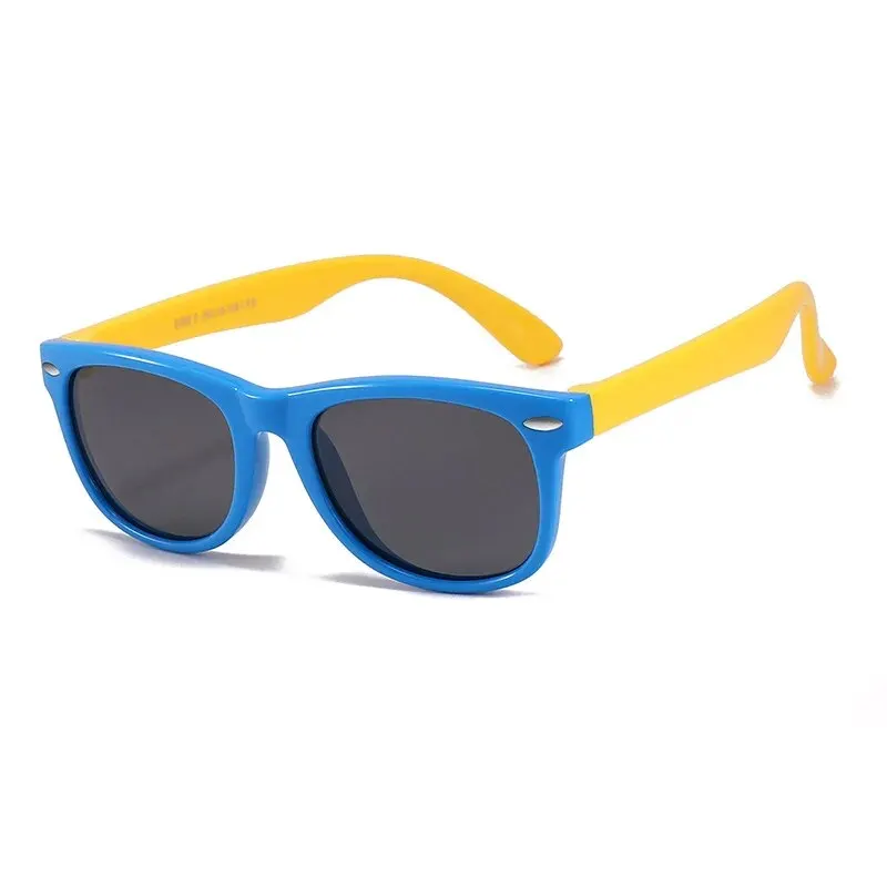 Gafas de sol de silicona para bebés con caja, gafas para exteriores para niños y niñas, gafas de sol con lentes de CA, seguridad y estuches, regalo para niños
