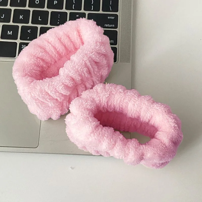 Faixa de lavagem de pulso de microfibra toalha de lavagem de pulso banda scrunchies para lavar o rosto absorvente faixa de suor de pulso para mulher bandana