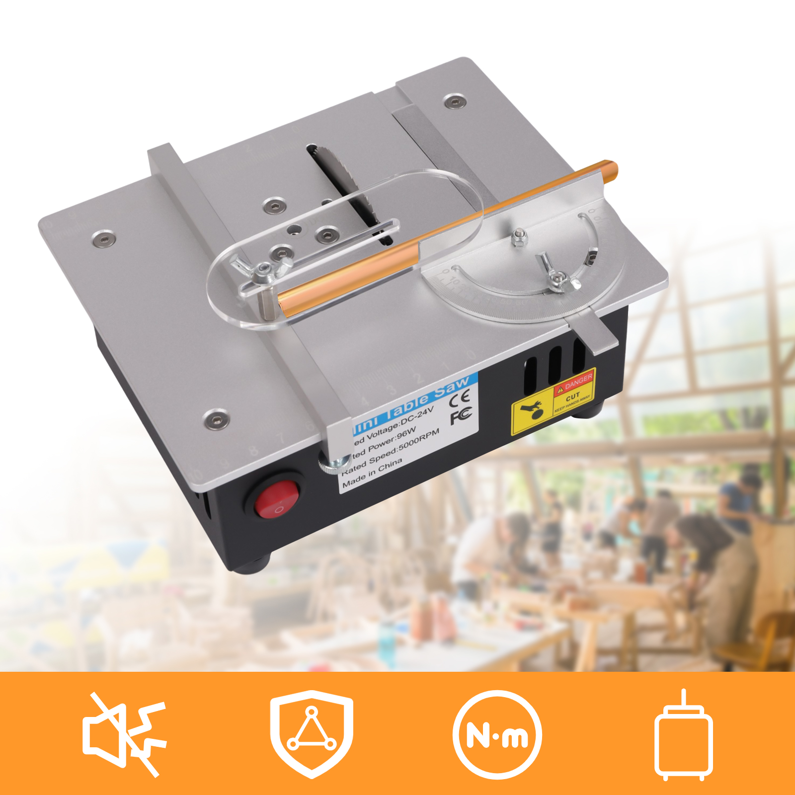 DIY Cutting Tool Table Saw Mini Woodworking Cutting Machine Electric 96W Circular Grinding Wheel