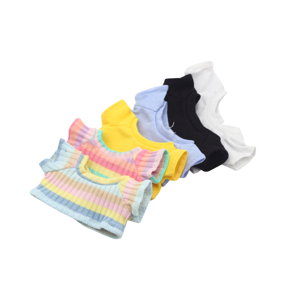 Плюшевая кукла, одежда, аксессуары для Кореи, Kpop Exo Labubu Idol, куклы 10 см, футболка с куклоном, джинсовые шорты, комплект одежды