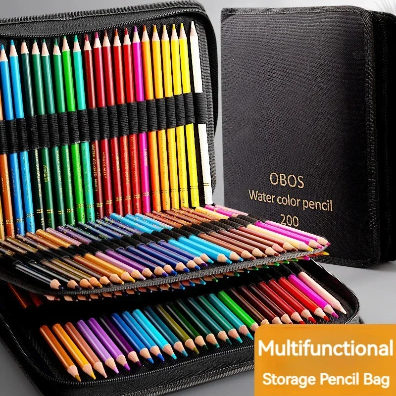 200/120/72/48 lápis de cor óleo/aquarela lápis de cor com saco de pano para desenho profissional esboçar materiais de arte