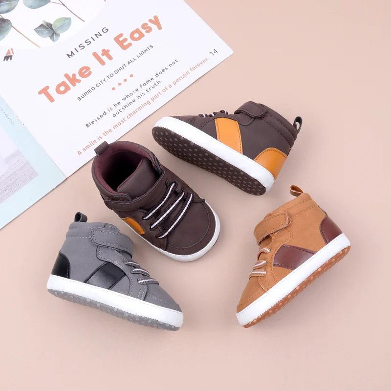 Sapatos de bebê algodão macio alta qualidade primavera e outono estilo 0-9-18 meses da criança meninos e meninas 2024 bebê nova moda bhx3190