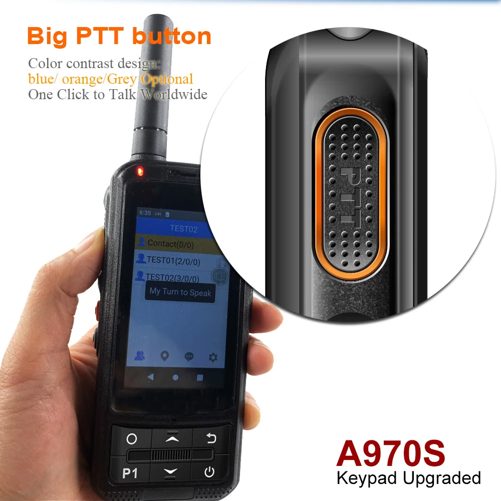 ANYSECU A970S 4G Network Radio Android 9.0 LTE PTT POC Walkie Talkie Mobile Phone Compatible with Zello Real-ptt pocstar