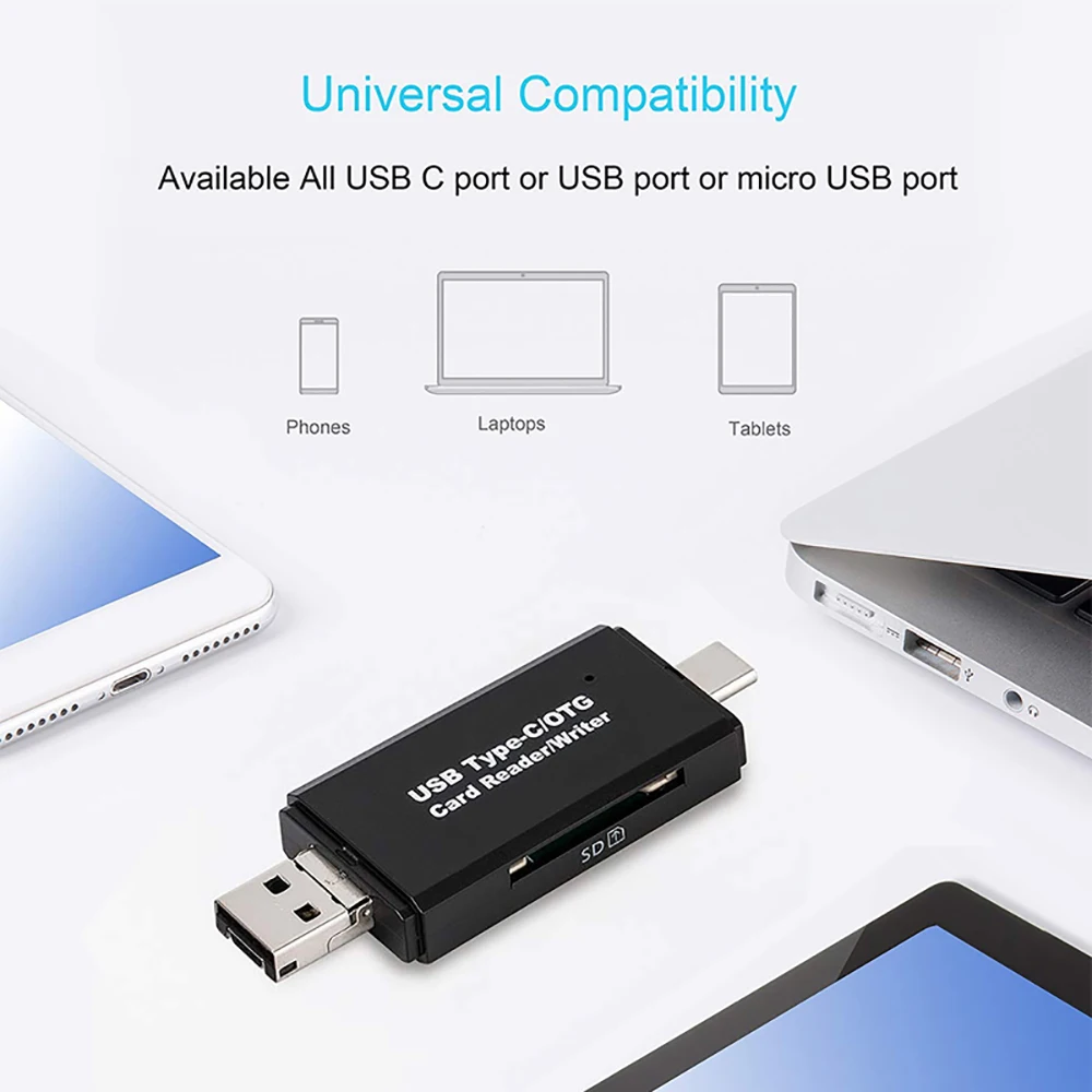 Устройство чтения карт памяти SD TF 3 в 1 USB Type C Micro USB to SD TF Card Reader SD TF Устройство чтения карт памяти OTG Адаптер для чтения карт памяти