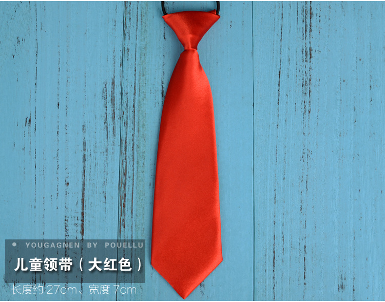28cm Boys Girls Ties Casual Solid Necktie Suits Students Tie Slim Necktie Gravatas Simple Student Rubber band Neck Tie