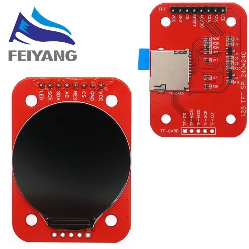 Pantalla TFT, módulo de pantalla LCD TFT de 1,28 pulgadas, controlador redondo RGB 240*240 GC9A01, interfaz SPI de 4 cables, PCB 240x240 para Arduino