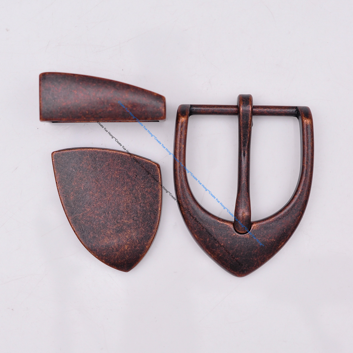 Тяжелая прочная винтажная медная Пряжка в западном стиле 3 шт. в комплекте с одним зубчатым штифтом качественная кожаная пряжка для ремня подходит для ремня 30 мм Str