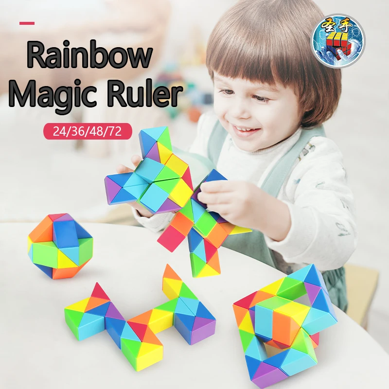 Sengso Regenboog Magische Liniaal 24/36/48/72 Pcs Dierlijke Vorm Educatief Speelgoed Kinderen Puzzel Speelgoed Verschillende Specificaties Gameplay Cu