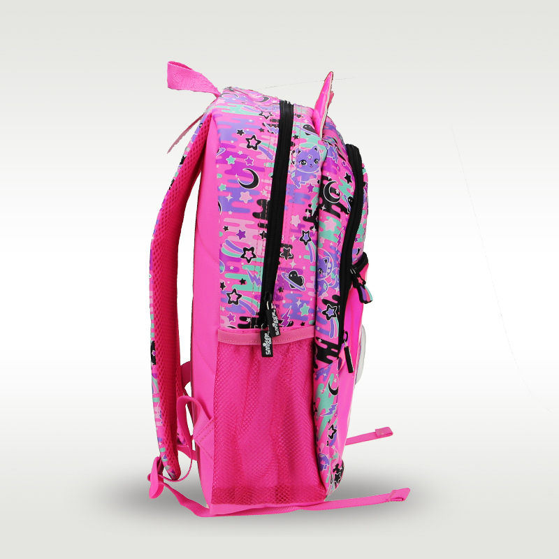 Smiggle-子供用バックパック,女の子用ランドセル,ショルダーストラップ付き,ローズレッド,猫,かわいい,16インチ,オリジナル,ベストセラー