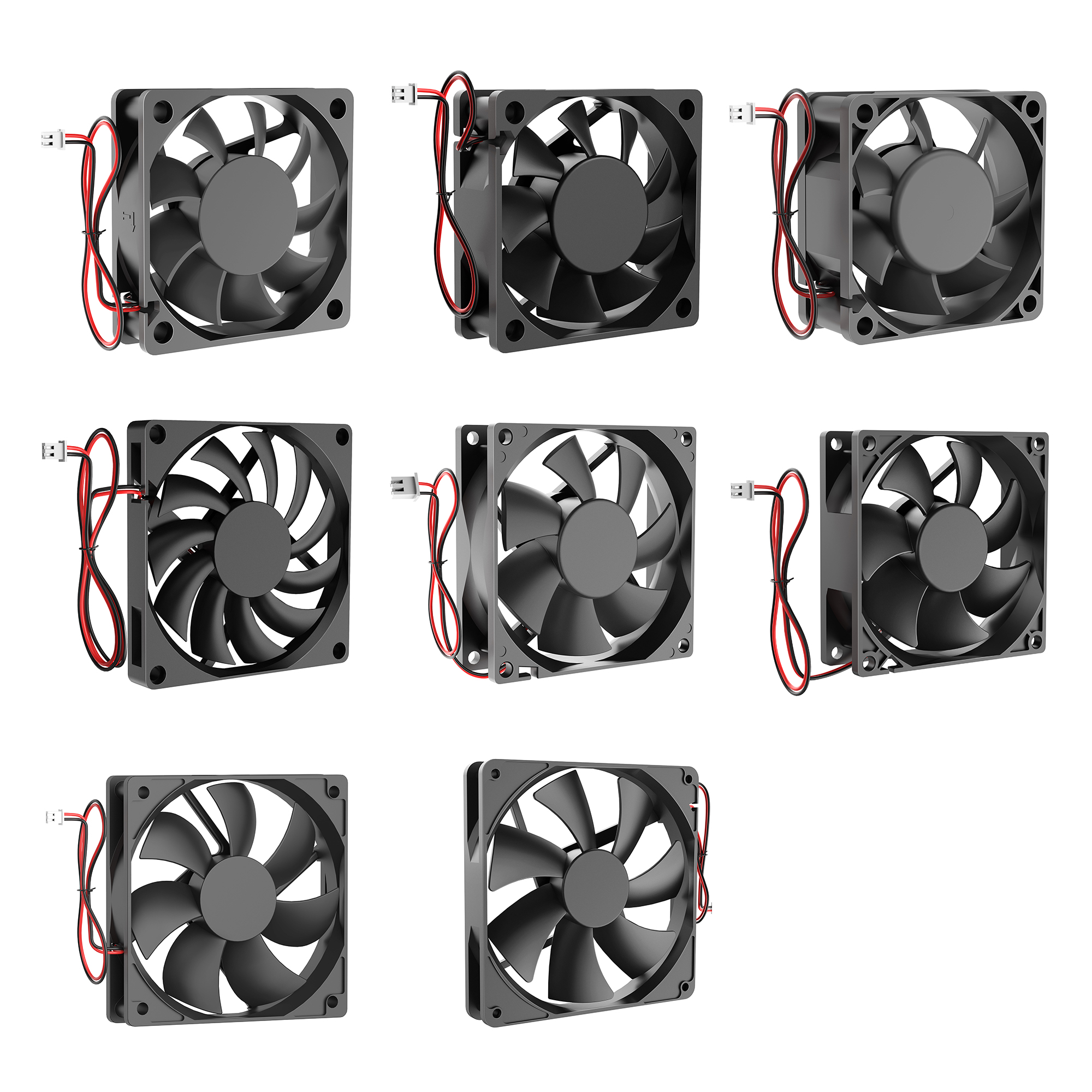 YOUNUON DC 5V/12V/24V 30MM/40MM/50MM/60MM/70MM/80MM/90MM/120MM/140MM Lüfter DC Bürstenloser Lüfter PC Laptop Computer Gehäuselüfter