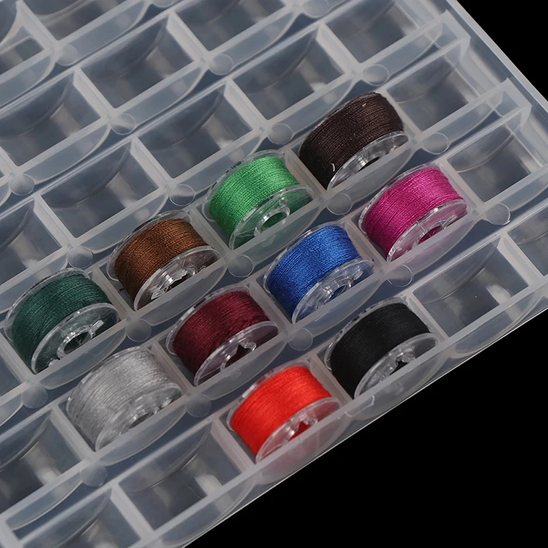 1 szt. 25 szpul Puste szpulki Pudełko do przechowywania Akcesoria do szycia Narzędzia Plastikowa maszyna do szycia Szpulka Etui na igły dziewiarskie Organizer