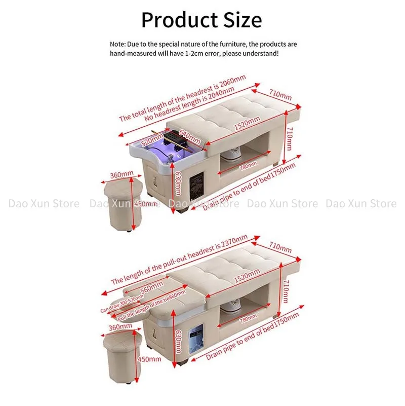 Chaise Japonaise pour Shampoing, Spa, struction igation à l'Eau, Traitement Capillaire en Surpoids, Salon de miles