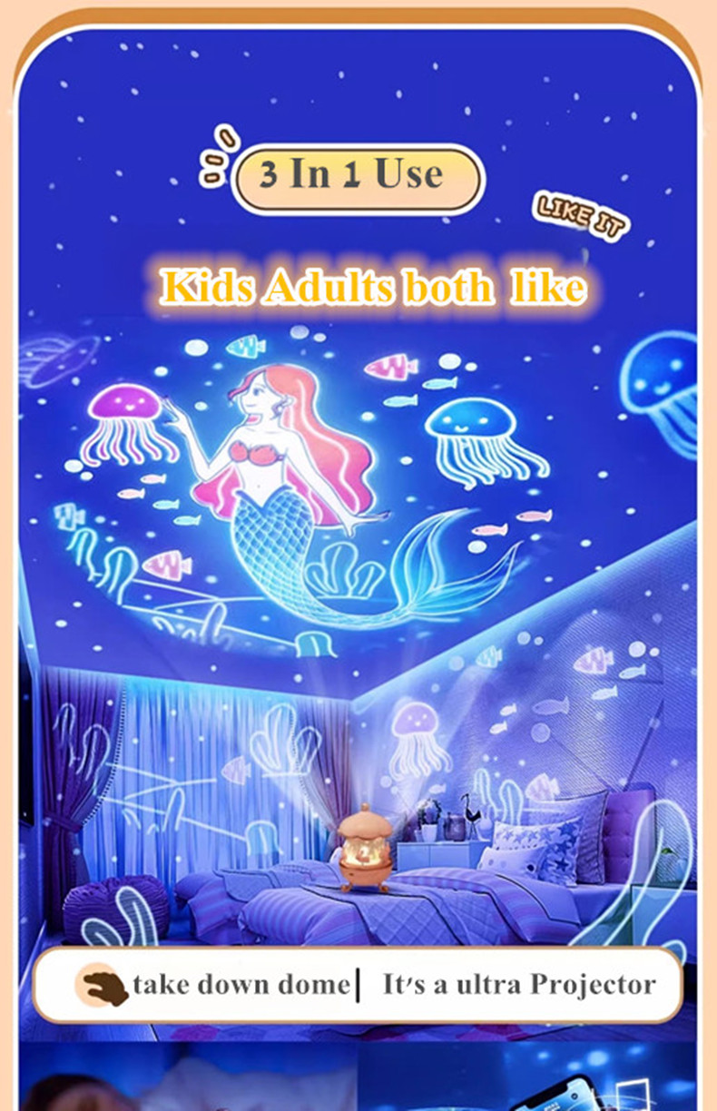 Galaxy Solar System Projector Nightlights 360°Rotating 12 Films Kids Star Night Light Projector for Bedroom Home Decoration lamp