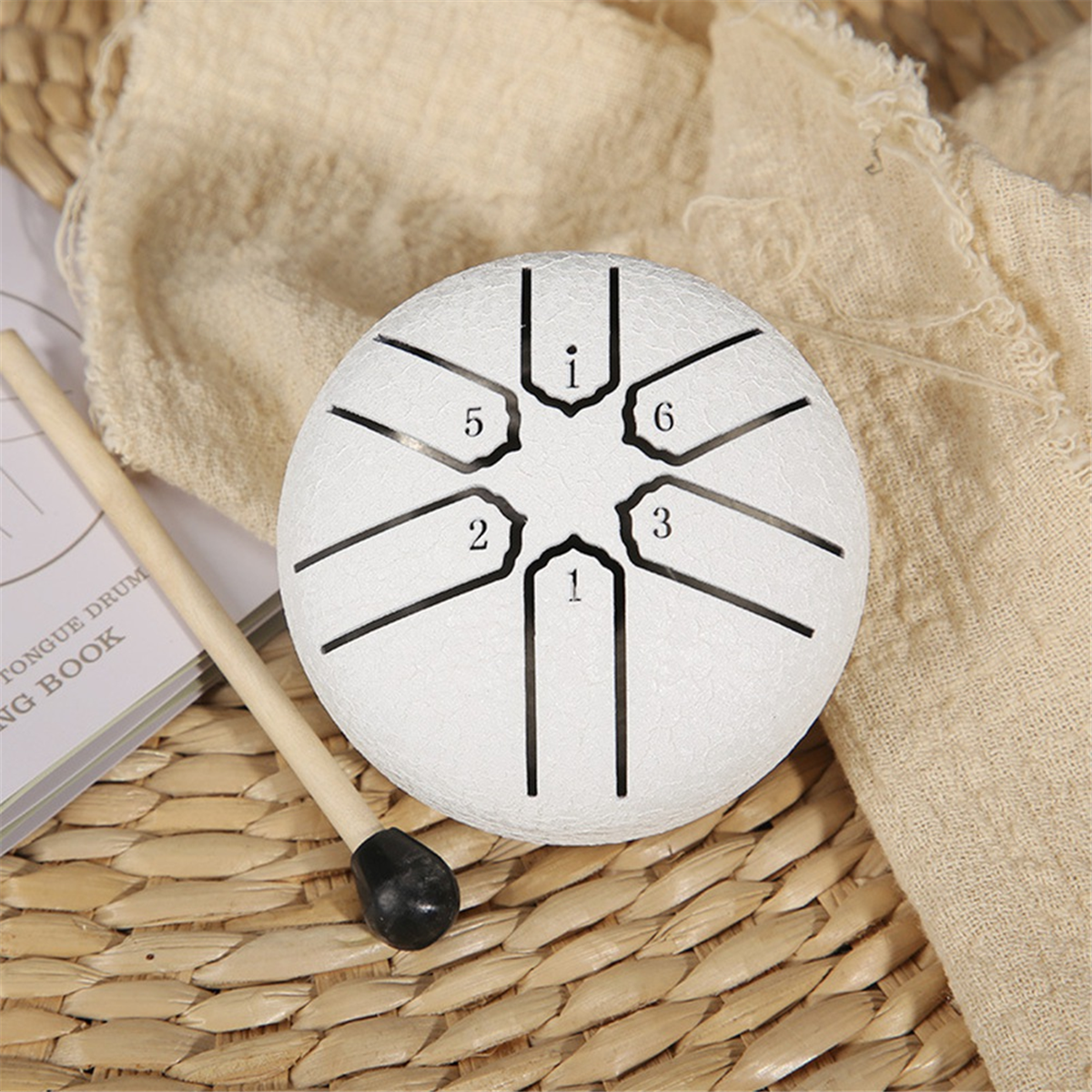 A71P 3 นิ้ว 6-TONE เหล็กกลอง MINI Hand PAN กลอง Drumsticks Percussion เครื่องดนตรีกลองอุปกรณ์เสริม B
