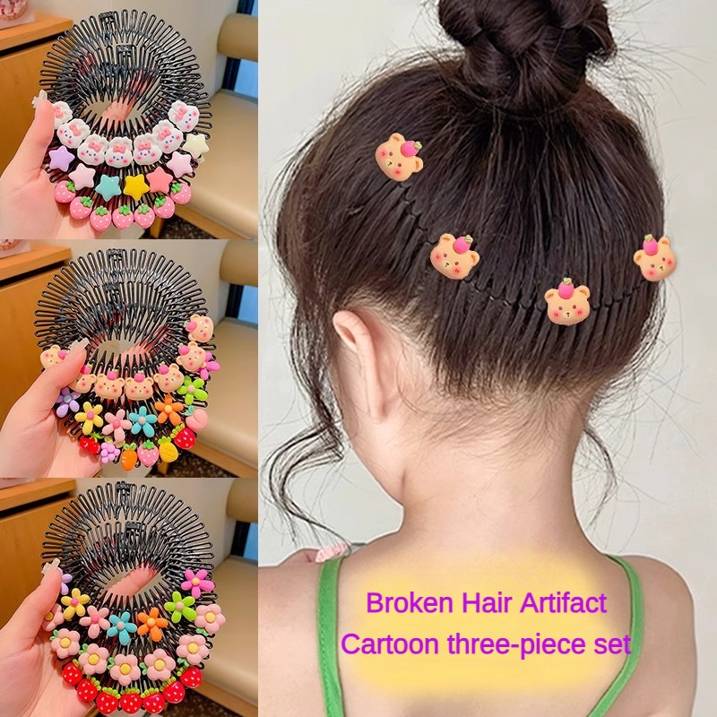3Pcs Kinder Y2k Stern Bunte Haar Kamm Gebrochen Stirnband Haar Clips Bunny Herz Nette Kopfschmuck Prinzessin Mädchen Haar Zubehör.