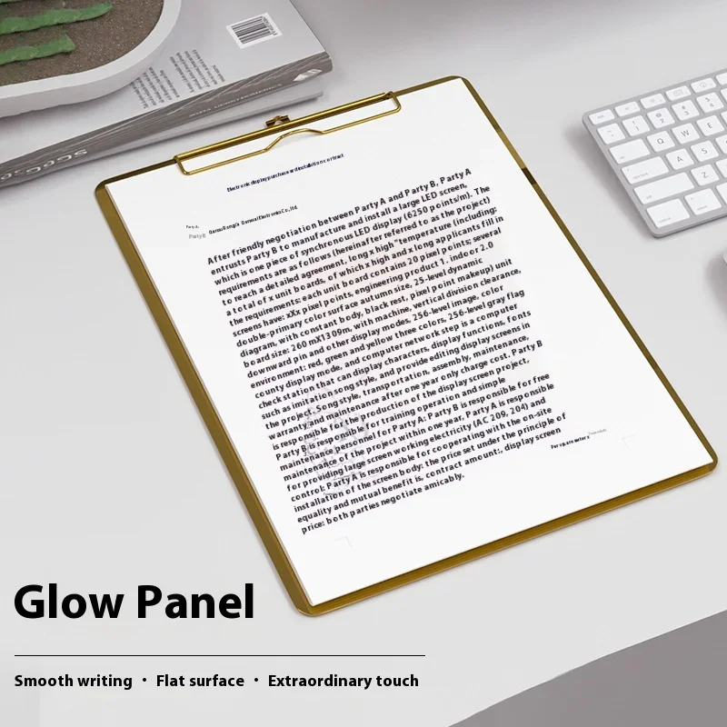 Document Cliboard Stainless Steel A4B5 Metal Hard Plate Clip Stationery Writing Pad Restaurant Menu Paper Holder Office