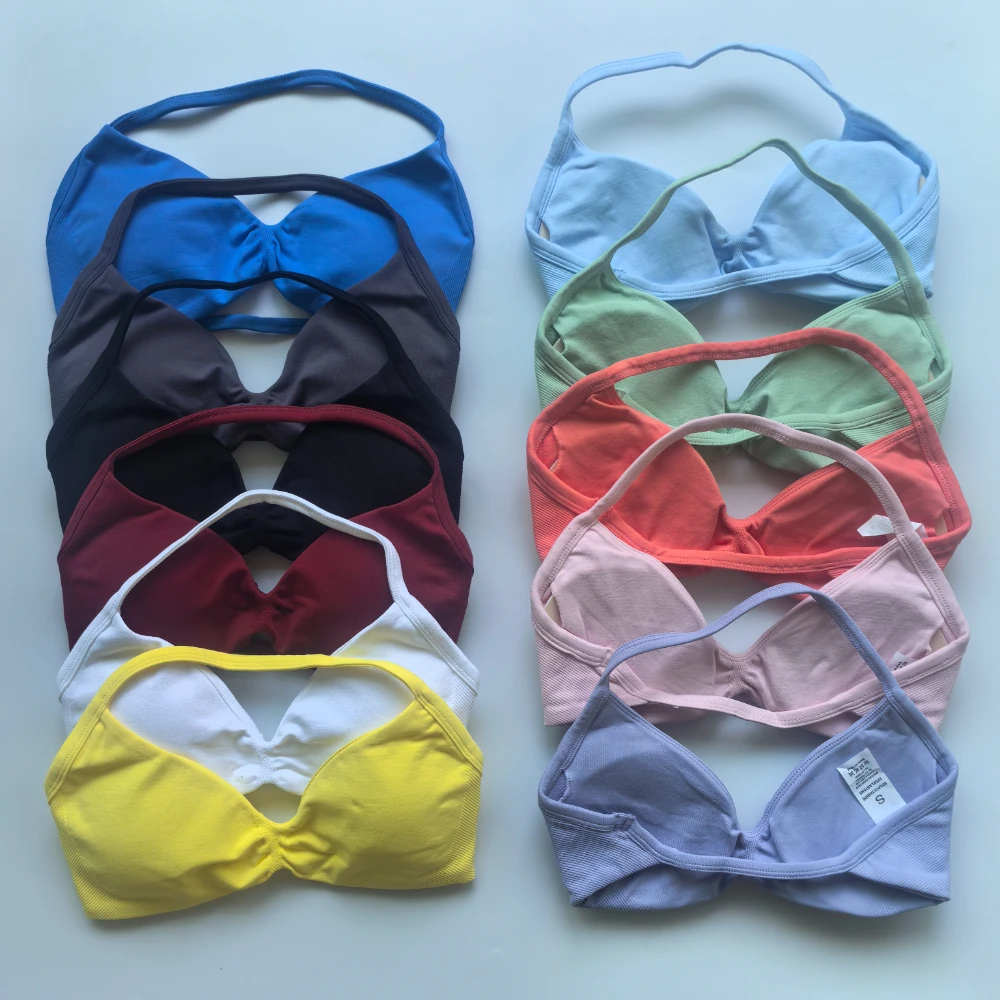 Conjunto de gimnasio de impacto para mujer, sujetador de Yoga con tiras, pantalones cortos de entrenamiento de cintura alta, traje deportivo, ropa de Fitness, conjunto de Yoga sin costuras de 2 piezas