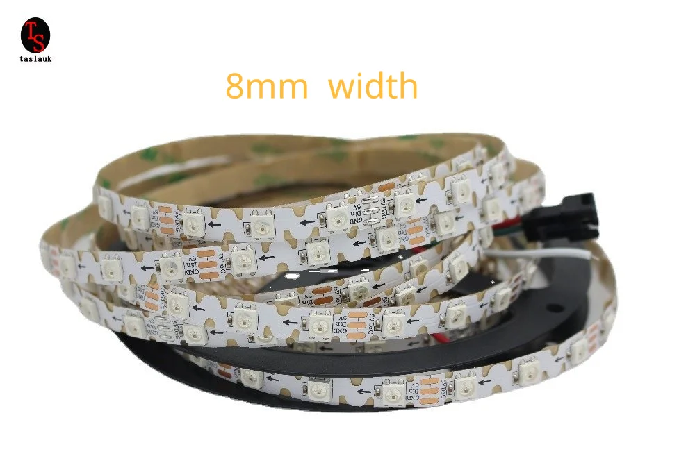 1/2/3/4/5M bendable S shape type Addressable WS2812B  5mm 8mm PCB ws2812  RGB LED pixel strip 60leds 60pixels/m 5V full color