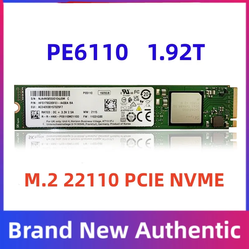 New  Original PE3110 PE4010 PE6010 960G PE6110 1.92T NVME M. 2 PCIE 22110 Solid State Drive SSD For SK hynix Enterprise Class