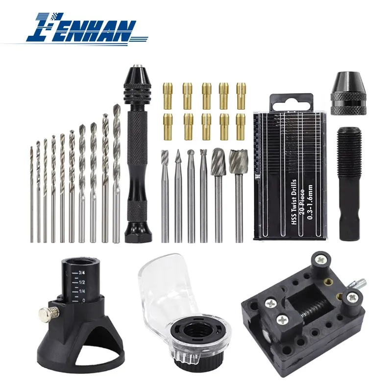 Accesorios de Herramientas abrasivas para grabador, juego de herramientas eléctricas rotativas con broca giratoria, Adaptador de Mini mandril de taladro para herramientas rotativas Dremel