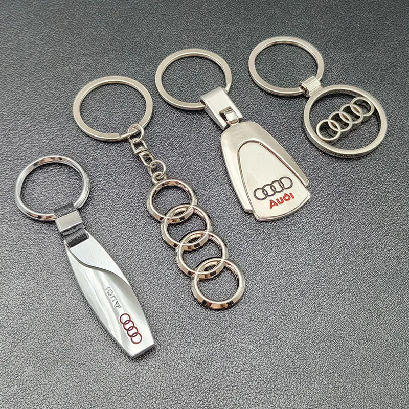 Leather Metal Keyring Logo Car Keychain For Audi A3 A4 A5 A6 A7 A8 A1 A2 Q3 Q4 Q5 Q7 S3 S4 S5 S6 S7 TT S Line Auto Accessories