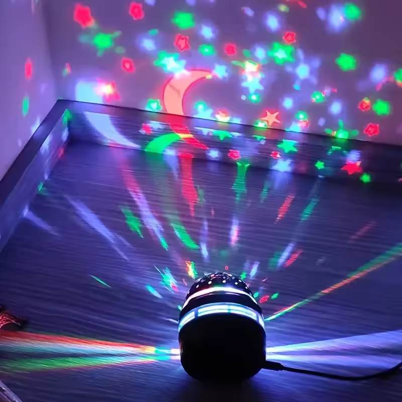 LED Star Projector Lamp USB Auto Rotating Magic Ball Moon Light Colorful Starry Sky NightLights For Bedroom Home Decor