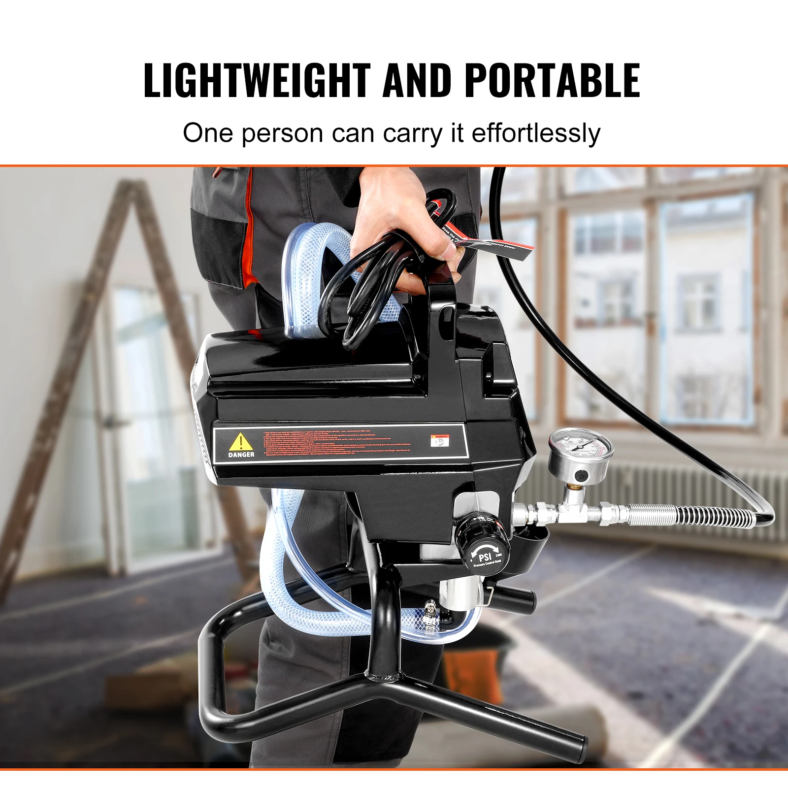 SucceBuy 750W 950W Pulverizador de tinta mal ventilado 3000PSI Pulverizador elétrico mal ventilado de alta eficiência Pulverizadores de tinta portáteis para interior de casa
