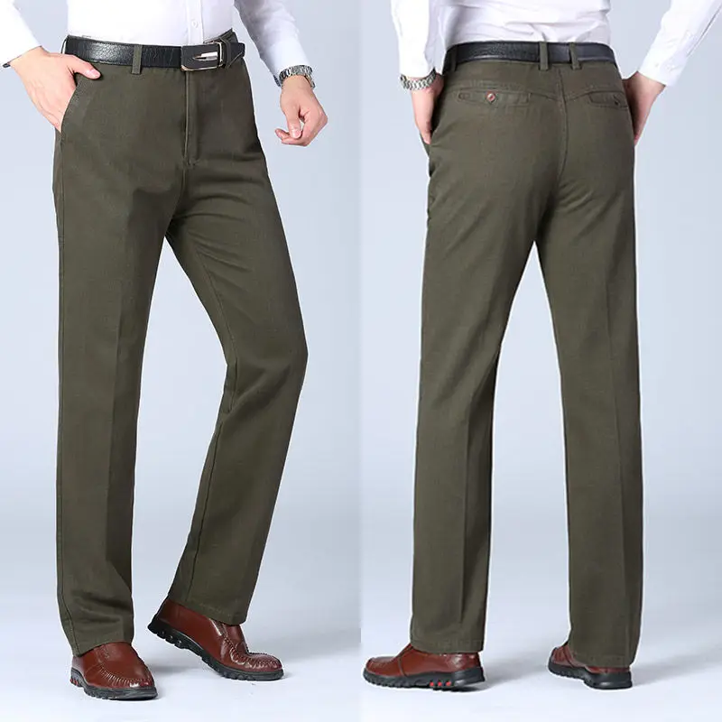 Herrenhose, Business-Freizeithose, Herbst- und Frühlingskleid, gerade Hose, schwarze Anzughose, lockere formelle Anzughose